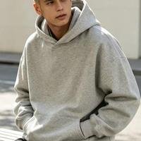 Hoodie court uni surdimensionné épais d'hiver avec logo personnalisé en gros