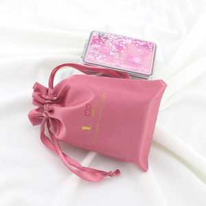 Sac à cordon en satin de soie, pochette cadeau pour bijoux, logo personnalisé, vente en gros, sac anti-poussière en velours et organza, fournisseur de cosmétiques - Product Image 6