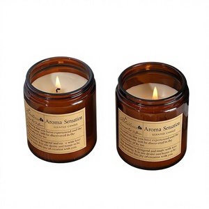 Vela aromática de cera de soja multiaroma semielaborada DIY en frasco de vidrio, hecha a mano con ambiente acogedor - Product Image 1
