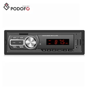 Podofo Radio Stereo Mobil, Radio Mobil Stereo BT 5.0, Pemutar MP3, Musik Radio Audio 12V Di Dasbor, USB, SD, AUX In FM dengan Port ISO