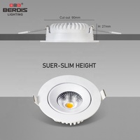 Spot LED encastré incurvé et réglable en aluminium chromé, découpe 90 mm, 3000-6000K, dimmable, anti-éblouissement, pour plafond