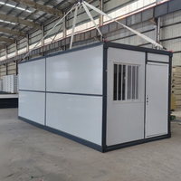 Maison modulaire pliable en panneaux sandwich d'acier avec porte de sécurité et trous de ventilation pour le stockage de produits agricoles et de marchandises fraîches