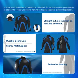 Hevto terno de mergulho para natação, ternos de neoprene masculinos 3/2mm para mergulho natação, quente e protetor solar