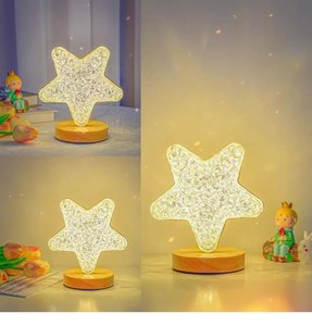 Luces de noche recargables con ajuste de brillo, Interruptor táctil de cambio de 3 colores, luz de luna, estrellas, lámpara de mesa para decoración del hogar - Product Image 2
