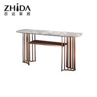 Ensemble de meubles de salon, design de luxe, base en métal doré, table miroir, couloir, table d'entrée