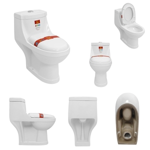 Inodoro portátil de precio fácil Fabricantes Inodoro de una pieza S-trap Inodoro de cerámica Asiento de inodoro de liberación rápida Cierre suave - Product Image 4