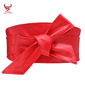 Ceintures <span class=keywords><strong>à</strong></span> nœud <span class=keywords><strong>en</strong></span> <span class=keywords><strong>cuir</strong></span> PU souple pour femmes Robes de fantaisie Ceintures larges sans boucle <span class=keywords><strong>Ceinture</strong></span> OBI <span class=keywords><strong>en</strong></span> <span class=keywords><strong>cuir</strong></span> doré pour femme - Product Image 4