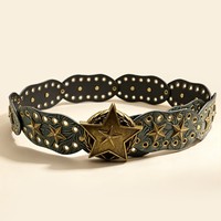 Ceinture pour femme style western, large, avec boucle en bronze antique et motif gaufré, accessoire de taille pour robe