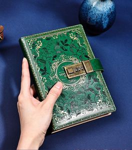 Cuaderno Retro Vintage B6 de Cuero PU con Tapa Dura y Cierre de Contraseña, Páginas Gruesas, 100 Hojas, Encuadernado Cosido, Múltiples Diseños, Agenda de Oficina - Product Image 2