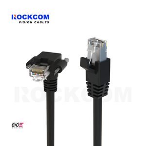 Câble <span class=keywords><strong>Ethernet</strong></span> <span class=keywords><strong>10</strong></span> GigE RJ45 vers RJ45 avec vis à angle droit 90D High Flex en option <span class=keywords><strong>10</strong></span> Gigabit pour caméra industrielle Cat.6A - Product Image 2