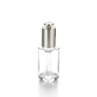 Vente en gros de compte-gouttes à bouton-poussoir de 18mm avec pipette en verre compte-gouttes à bouteille en or argenté