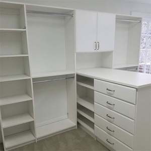 Armoire en bois pas chère, gain de place, en bois massif, intégrée au mur, armoire murale complète - Product Image 5