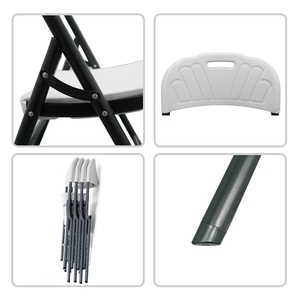 Chaise pliante en plastique pour l'intérieur et l'extérieur, chaise de pique-nique, chaise de stade, chaise de camping pliante avec dossier - Product Image 5