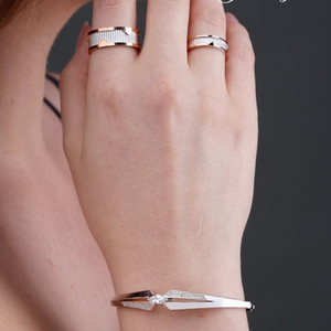 925 sterling silver <b>bracelet</b> ring bands jewellery <b>set</b> with stone geometric design for women elegant daily wear - Product Image 1
