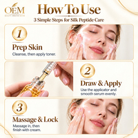Sérum Ampoule Anti-rides Hydratant et Raffermissant en Profondeur à l'Extrait de Collagène, Peptide de Soie et EGF pour Soins de la Peau de Luxe Marque Blanche