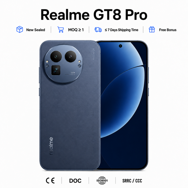 New super Realme GT8 Pro 5G 7000mAh Titan Battery 120W Charge Snapdragon 8 Gen 5 200MP Ricoh Camera IP69 Waterproof 6.7"
