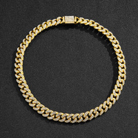 Chaîne cubaine Hip Hop Bling Bling de 13 mm plaquée or pour hommes et femmes, collier Miami