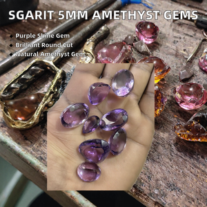 Pierres précieuses en améthyste violette naturelle, facettées, formes mélangées, irisées, 10-15 mm, 2 g, pour la fabrication de bagues, pendentifs, colliers et bijoux - Product Image 2