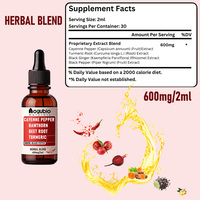 Suppléments OEM gouttes liquides d'extrait de poivre de Cayenne naturel avec des gouttes de vitamine D3 K2