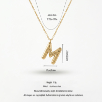 QIAOREN Collar con Iniciales de la A a la Z, 26 Letras, Acero Inoxidable, Oro, Plata, Colgante con Alfabeto, Joyería Personalizada con Nombre, Regalo para Mujer