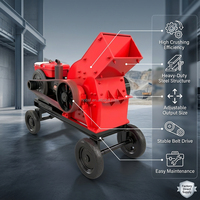 Concasseur à marteaux mobile portable le plus vendu et le plus populaire avec moteur à courant alternatif et roulement, capacité max. 50 t/h pour l'extraction de granit