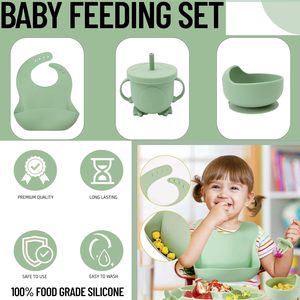 Ensemble de vaisselle en silicone pour bébé, best-seller personnalisé, pour l'alimentation des nouveau-nés, cadeau, assiettes pour bébé, motifs crabes, lapins, écureuils - Product Image 4