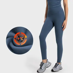 Collant da donna per il controllo della pancia senza linea anteriore per tenere al caldo pesanti per lo Yoga 2023 Leggings da palestra in pile invernale