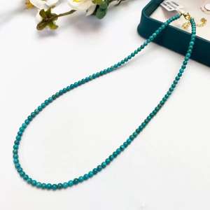 Offre Spéciale 18K Plaqué Or 925 Chaîne En Argent Collier Turquoise Perle À Facettes DIY Géométrique Lien Chaîne Style Classique pour Cadeau - Product Image 4