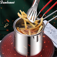 Juego de Sartenes Directo de Fábrica, Olla Anti-salpicaduras, Sartén Redonda, Olla para Freír Profunda de Acero Inoxidable, para Papas Fritas y Pollo