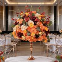 Boule de fleurs artificielles en soie en gros, arrangement floral pour allée de mariage, chemin de table, centre de table pour décoration événementielle