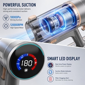 Aspirateur à manche sans fil PWX2405, 25 kPa, affichage intelligent LED vert, filtration à 4 couches, pour la maison, les poils d'animaux, les tapis et les sols - Product Image 3