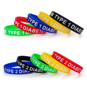 Pulsera de Silicona Personalizada con Alerta Médica de Diabetes Tipo 1 y Tipo 2, Brazalete de Goma Personalizado - Product Image 2