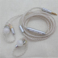 Câble d'écouteurs MMCX argenté à 8 cœurs de 3,0 mm avec microphone 1,2 m pour /Westone/Sonny SE215/SE535/SE325/UE900 et utilisation avec haut-parleur