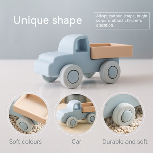 Jouets éducatifs <span class=keywords><strong>Montessori</strong></span> pour bébés, voiture sensorielle en silicone empilable pour les tout-petits de 2 à 4 ans, voitures éducatives en silicone pour enfants - Product Image 2