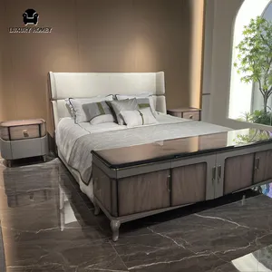लक्जरी बेडरूम सेट लक्जरी बेडरूम सेट ठोस लकड़ी के बिस्तर पूर्ण आकार के बेडरूम फर्नीचर सेट