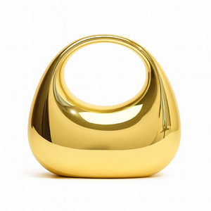 Sac à bandoulière demi-lune populaire en acrylique transparent, pochette transparente avec chaîne détachable, sac à main fantaisie pour femme, idéal pour les soirées et les fêtes - Product Image 1