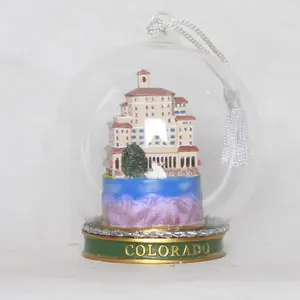 Mestiere della resina Personalizzato Paese Building Palla di Neve Ornamento Souvenir Regali di Polyresin Globo di Neve Senza Acqua