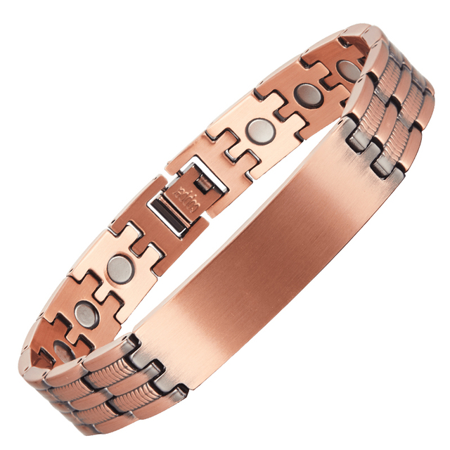 Personalised Pure Copper Magnetic Therapy Bracelet Large Size Southwest Style Magnets Lock for Arthritis Pain Fashionable