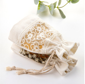 Pochette en <span class=keywords><strong>dentelle</strong></span> Sac cadeau pour bonbons Impression en couleur unie Fenêtre transparente Cordon de serrage Clé réutilisable Stockage de pièces de monnaie <span class=keywords><strong>Sachet</strong></span> de parfum Emballage - Product Image 6