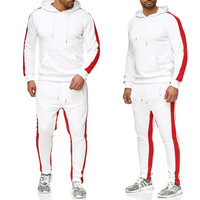 Toptan özel tasarım eşofman Hoody eşofman adam Jogger siyah Hoodies eşofman takımları 2 parça setleri