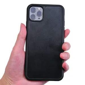 Hybrid PC TPU groove inlay phone cover for iphone 11 pro Max blank case stick leather for apple iPhone11 Luxury case