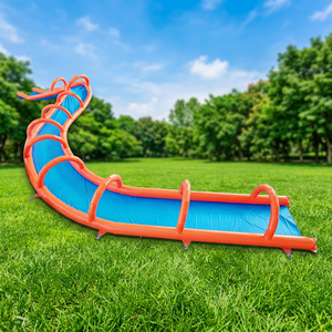 WINSUN Custom Size Color PVC <b>Slip</b> <b>Lead</b>-free Fireproof Outdoor Commercial Playground Tunnels Inflatable Water Slide Long Beach - Product Image 1