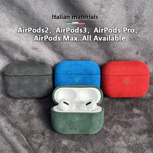 Funda protectora de diseño de lujo para <span class=keywords><strong>Apple</strong></span> para Airpod, Funda de cuero, funda de gamuza italiana para auriculares inalámbricos con Bluetooth - Product Image 4