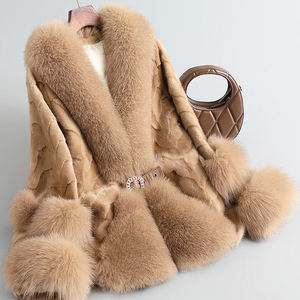 <span class=keywords><strong>Trench</strong></span> Invernale di Lusso da <span class=keywords><strong>Donna</strong></span> con Collo in Vera Pelliccia di Volpe e Visone Giacca Casual di Alta Gamma Importata con Fodera in Poliestere - Product Image 1