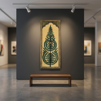 Peinture traditionnelle Pattachitra sur feuille d'arbre de vie - Décoration murale intérieure en bois d'origine Orissa pour salon