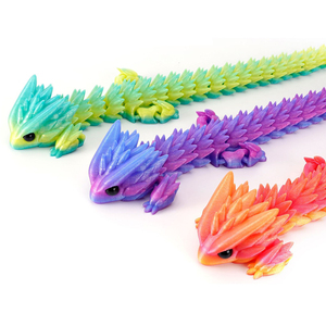 Vashine 3D impreso PLA colorido dragón sin dientes materiales ecológicos 3D figura de acción juguetes Flexible cristal Toi dinosaurio - Product Image 3