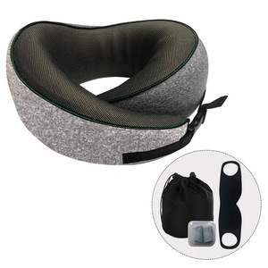 Oreiller de voyage ergonomique en mousse à mémoire de forme à rebond lent, personnalisable, respirant et doux pour le soutien du cou - Product Image 4