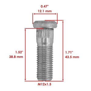 90113-Sm1-005 Steel Lug Bolts For Acura Honda <b>Wheel</b> <b>Replacement</b> Silver Finish - Product Image 4