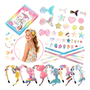 Custom Kids DIY Hair Accessories Kit <b>Mermaid</b> Star <b>Crown</b> Pearls Ribbon Handmade Classroom Prize Toy Gift Set Pack - Product Image 1