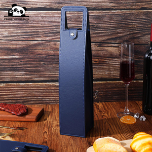 Leren wijn cadeauzakken Herbruikbare leren wijn draagtas voor één fles Champagne Bier beschermer cadeauzakken - Product Image 5